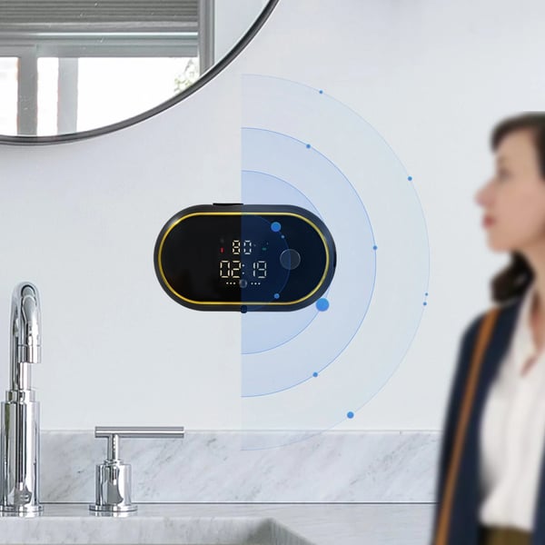 Automatisk sæbedispenser, 450 ml kapacitet, 3,7 W effekt, registreringsområde 5 cm, opladningstid 3,5 timer, vandtæt klasse IPX5