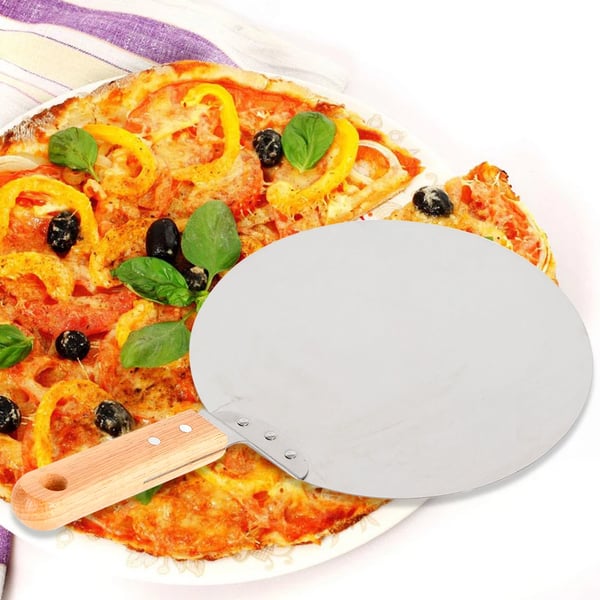Pizzaspade, Ergonomiskt Handtag, Hållbart Rostfritt Stål,Silver