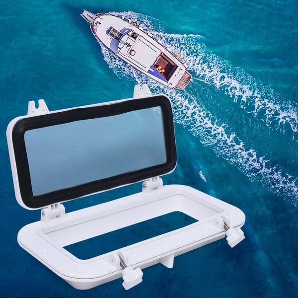 Porthole-vindue, holdbart ABS-materiale, 90° åbningsvinkel,Hvid og Sort