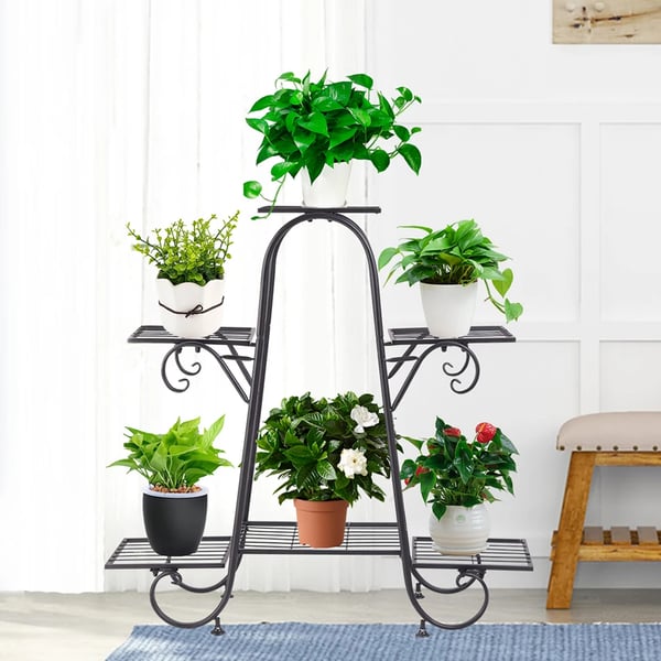 Plantebord, 6-lags design, holdbar metal konstruktion,78.6x24.5x74.3cm