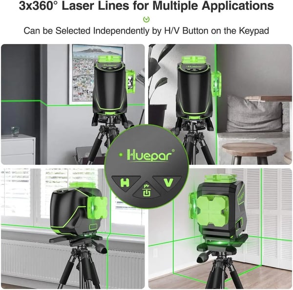 Høj præcision ±3mm, holdbart design,12 Linjer Laser Niveau