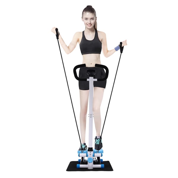 Fitness Stepper, Justerbar modstand op til 150 kg, Kompakt design,sort