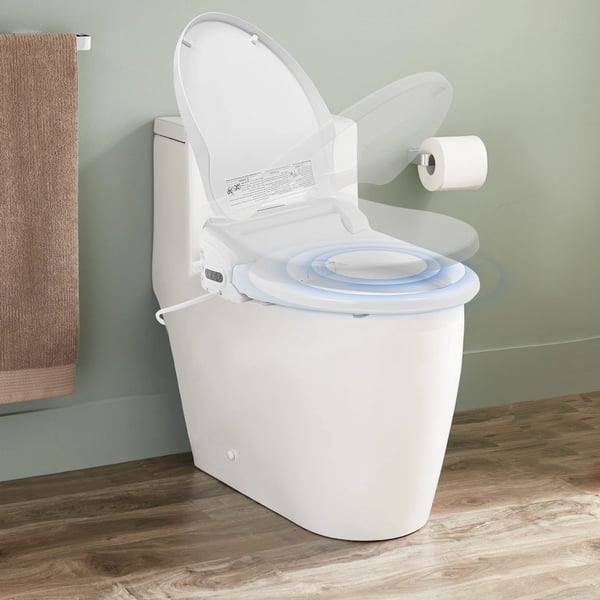 Bidet Toilet Seat, V-formet, Ledningsført Elektrisk,HVID, EU Stik, 220V