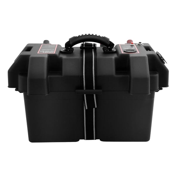 Batteriboks, Dobbelt USB-porte, Overbelastningsbeskyttelse,sort