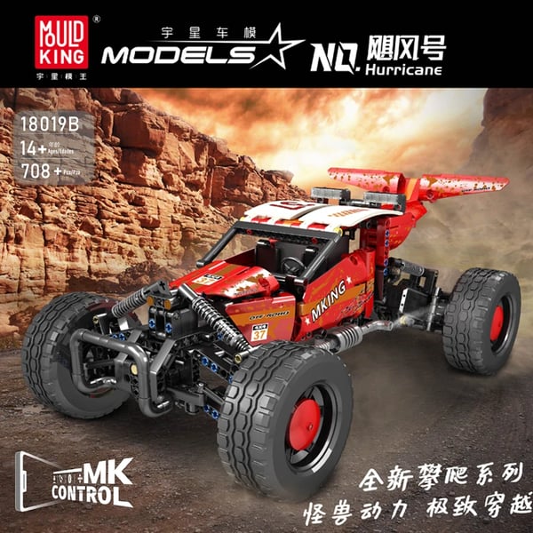 Mould King Off-road Køretøj, Fjernbetjening, Uddannelsessæt til Byggeri,18019B-Rød