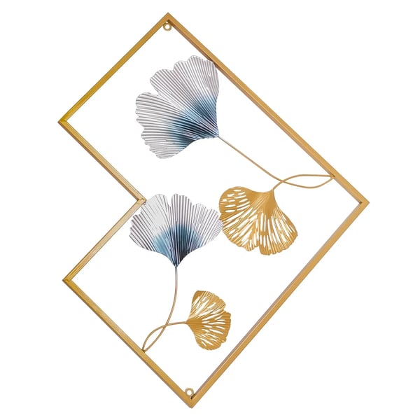 Vægdekoration, 3D Ginkgo Design, Sæt af 3 Stykker,Guld