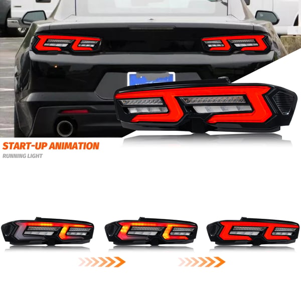 LED Baglygter, ABS Plastikhus, Passer til Chevrolet Camaro 2019-2025, 35 Watt, 12 V, IP67 Vandtæt