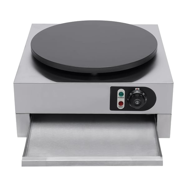 Crepe Maker, 3 kW Effekt, 15,75 Tommer Overflade, Justerbar Temperatur 122°F-572°F, Non-Stick Belægning