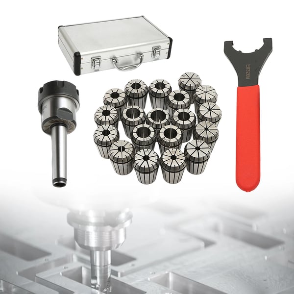 ER32 Chuck-set, 19 delar, 2-20 mm greppområde, hög precision,Silver