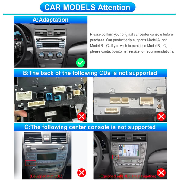 Bilradio, Touchskærm, Kompatibel med Toyota Camry 2006-2011,2 + 64G CarPlay