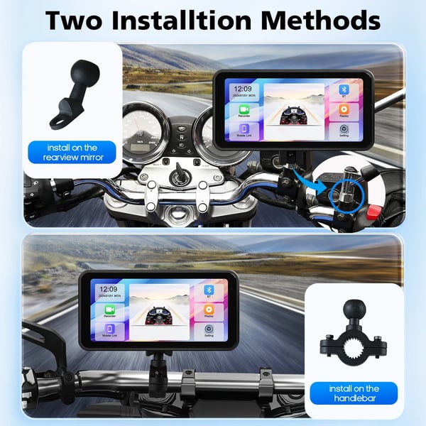 Motorcykel DVR Dash Cam, HD 1080P Kamera, IPX7 Vandtæt, Understøtter WiFi 2.4/5G,Ingen, med kamera DVR