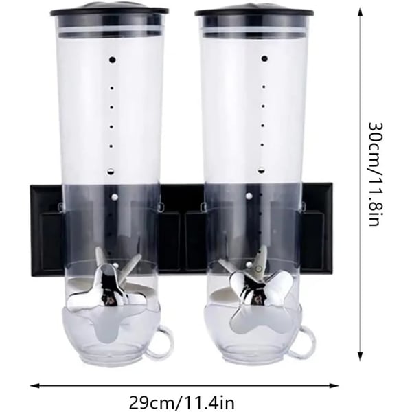 Cereal Dispenser, Vægmonteret Design, Lufttætningsmekanisme,Sølv