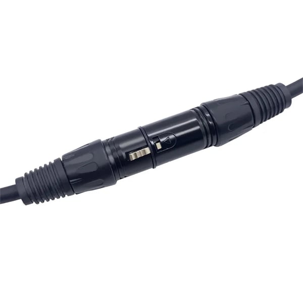 DMX-kabel, 1 meter længde, 3-pins konfiguration, kompatibel med scenelysstyringssystemer, skærmet kabel, CE- og FCC-certificeret