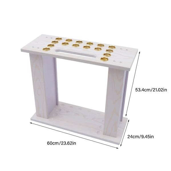 Billardkø Rack, Højdensitetsplade, 60*24*53,4 cm, 16 Opbevaringshuller, Gulvmontering, 6 kg