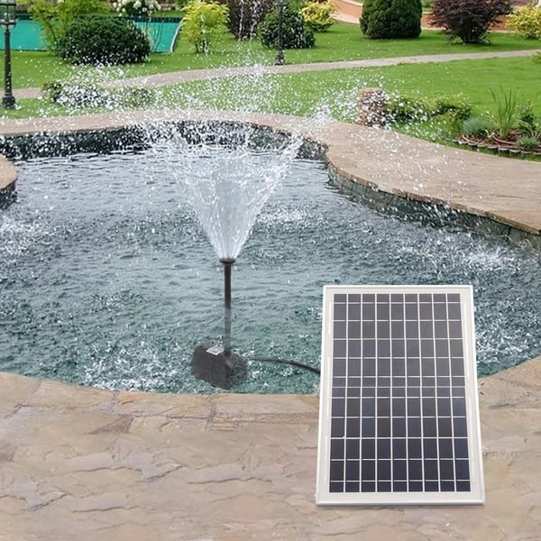 Solstrømspumpe, Effektiv 1000L/t Flow Rate, Vandtæt IP68, Justerbar Vandhøjde