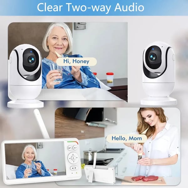 Babymonitor, 7-tommer HD-skærm, tovejskommunikation,EU Stik-NO Kort
