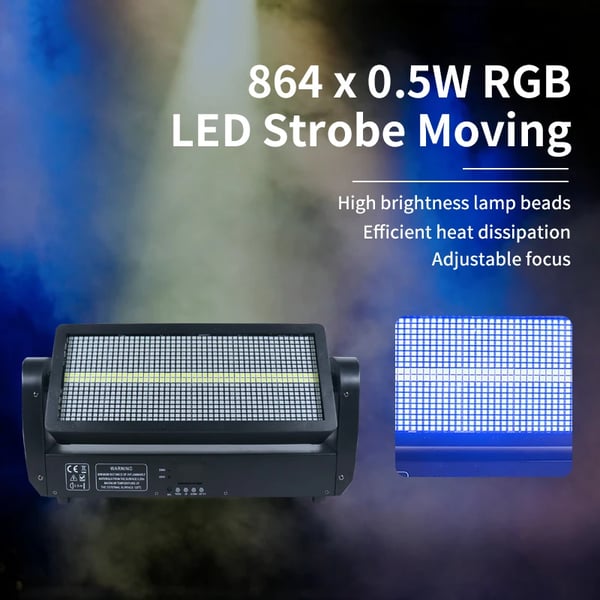 Bevægelseshoved Strobe Lys, 400W, DMX512 Kontrol,EU stik, RGBW