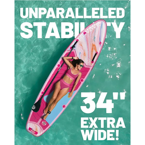 Oppustelig Paddle Board, Holdbar PVC, 385 lbs Kapacitet,LYSERØD