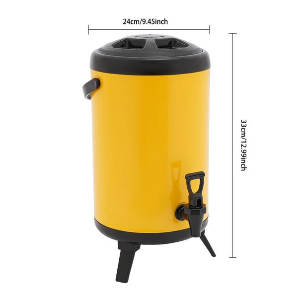 Drikkevarebeholder, Isoleret Design, Ergonomisk Håndtag,Gul