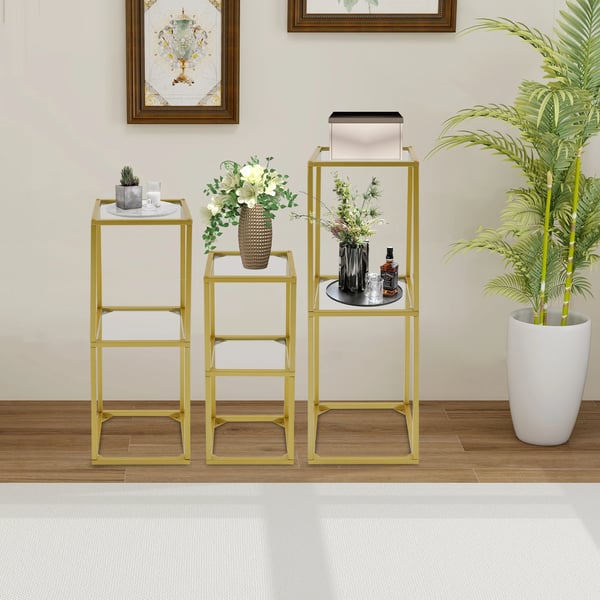 Kukkahylly, Monitasoinen Näyttö, Elegantti Suunnittelu,Kulta