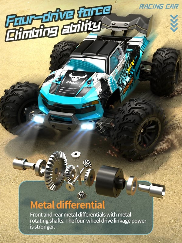 RC Off-Road Bil, 80 KM/H Hastighed, 4WD Børsteløs Motor,SG116 MAX 3B CB
