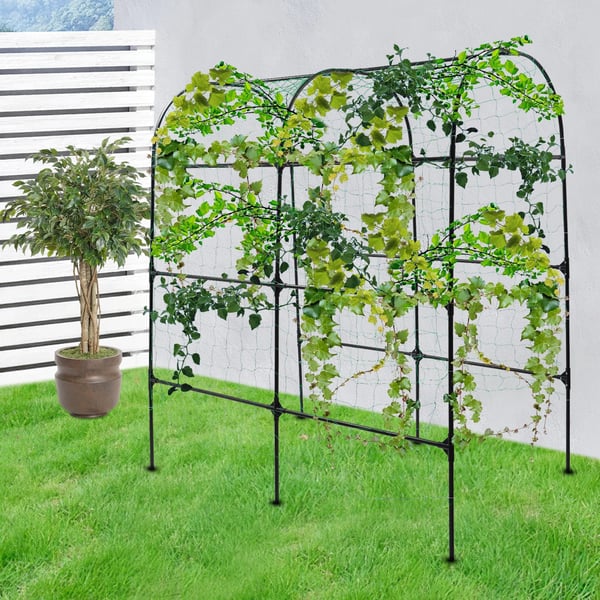 Havebue, Robust Stål Konstruktion, Elegant Støtte til Klatreplanter,sort