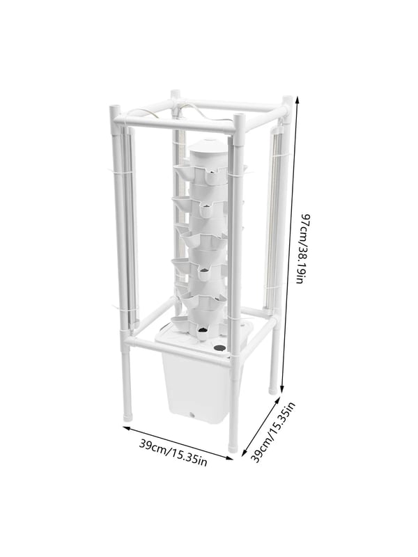 Hydroponisk Vertikal Vækstsæt, 30 Plantningssteder, 4 LED-lamper,YLJHY6-000000EU