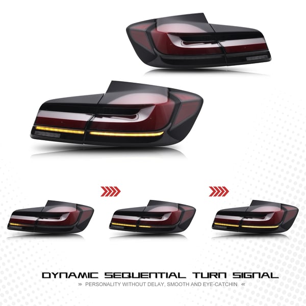 LED Baglygtesamling, 12 V, 35 W, 3400 LM, Sekventiel Blinklys, Til 5-Series F10 M5 Modeller 2011-2016