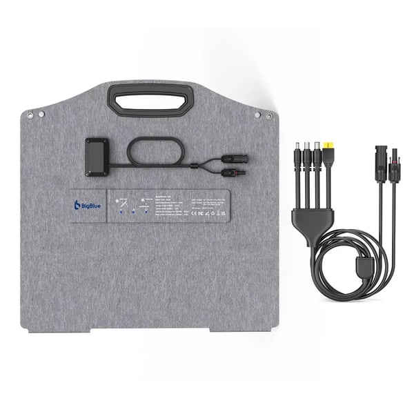 Solpanel, Dobbelt USB-porte, Vejrbestandig,BigBlue Solar Powa 100