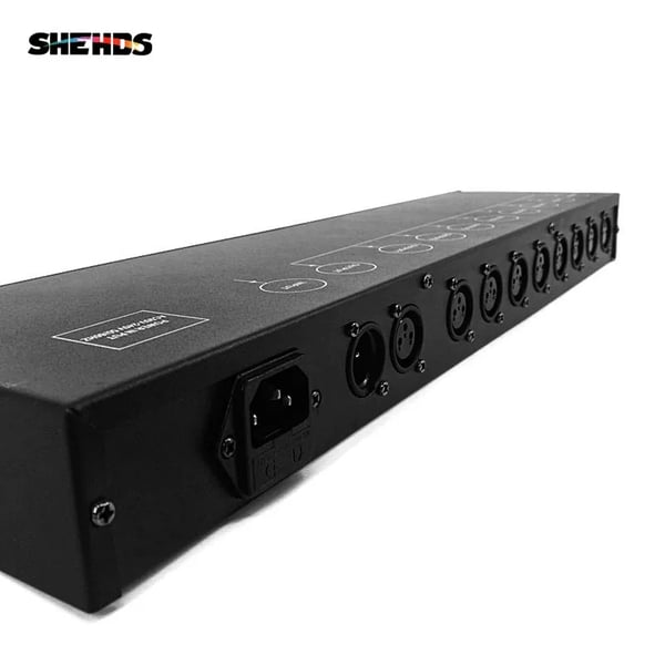 DMX512 Signalforstærker, 8 Kanals Splitter, Pålidelig Ydeevne,19x15W FC