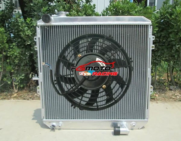 Aluminium Radiator, Kerne Størrelse 528x472x62 mm, Samlet Størrelse 600x568x76 mm, 3 Rækker, Øget Kølekapacitet 30%