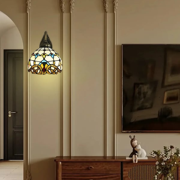 Væglampe, Viktoriansk Stil, Elegant Håndlavet Design,6-10W, Gul