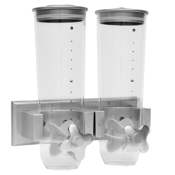 Maddispenser, Dobbeltspand Design, Portionskontrolsystem,Sølv