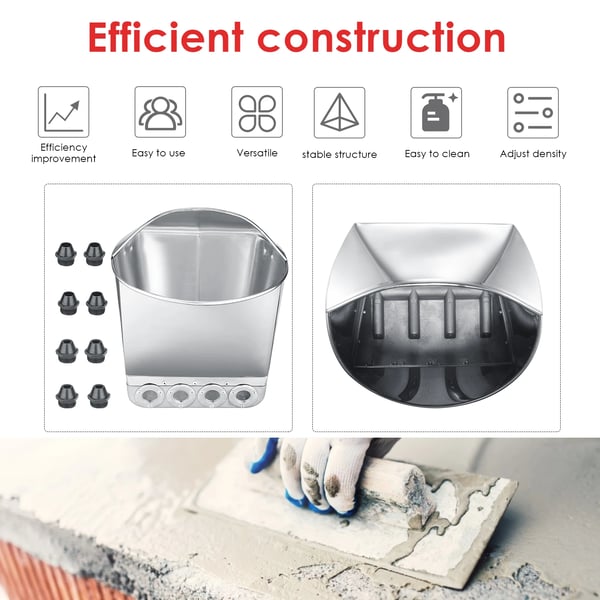 Cement Mørtel Sprøjtepistol, 8 Metaldyser, Effektiv Anvendelse,Sølv