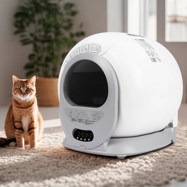 Kattlåda, Automatisk Självrengörande, Smart Anslutning,GRÅ
