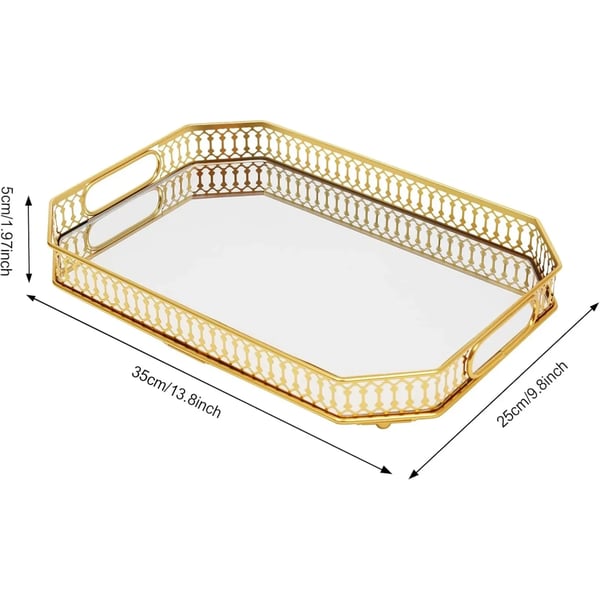Dekorativ Bakke, Elegant Spejlfinish, Alsidig Opbevaringsløsning,Gul