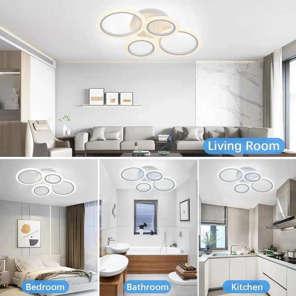 Loftlampe, Dæmpbar, Fjernbetjening,HVID, APP med RC Dæmpbar
