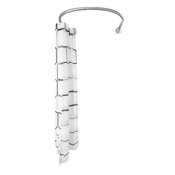 Duschdraperistång, Rostfritt stål, Justerbar längd 42-72 tum, U-formad design, Stöder 44 lbs, Enkel installation