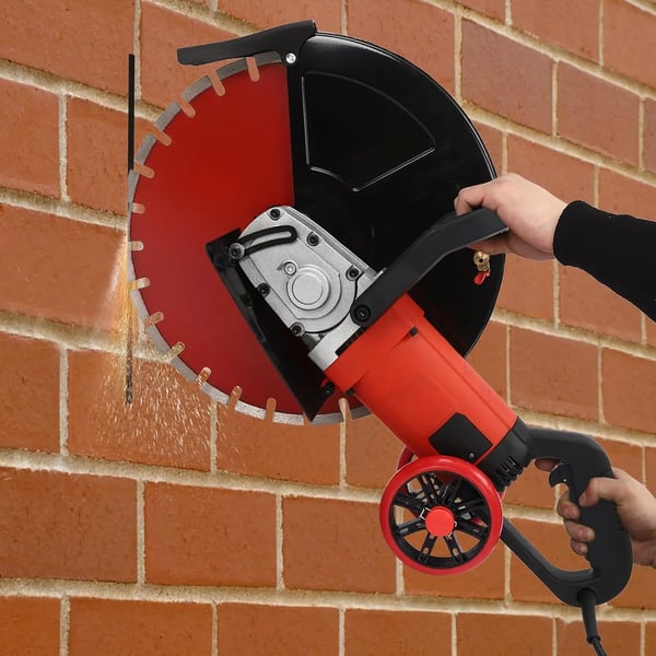 Elektrisk Betonfuger, 4000W Motor, Justerbart Beskyttelseshætte,Rød