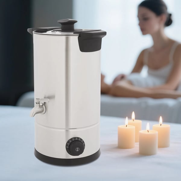 Stearinlys smeltet potte, 10L kapacitet, 1800W effekt, 30-110°C temperatur, ledningsdrevet, beskyttelse mod tørforbrænding