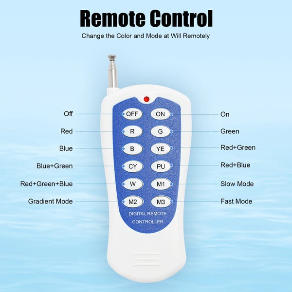 LED Pool Light, AC 12V, 36W, IP68 Vandtæt Rating, 360 LED Perler, 50000 Timers Levetid