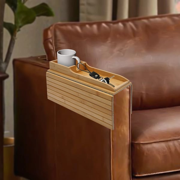 Bambu Soffbord, Modern Rektangulär Design, Hållbar och Snygg, Träfärg