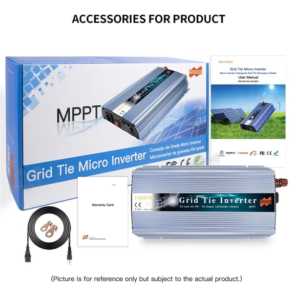 Grid Tie Mikroinverter, 1000W Effektudgang, 230V AC Spænding,1000W, DC 22-50V, 230v