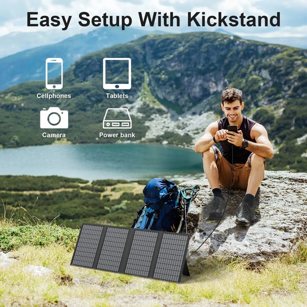 Solpanel, Fällbar Design, Hög Effektivitet,60W solpanel