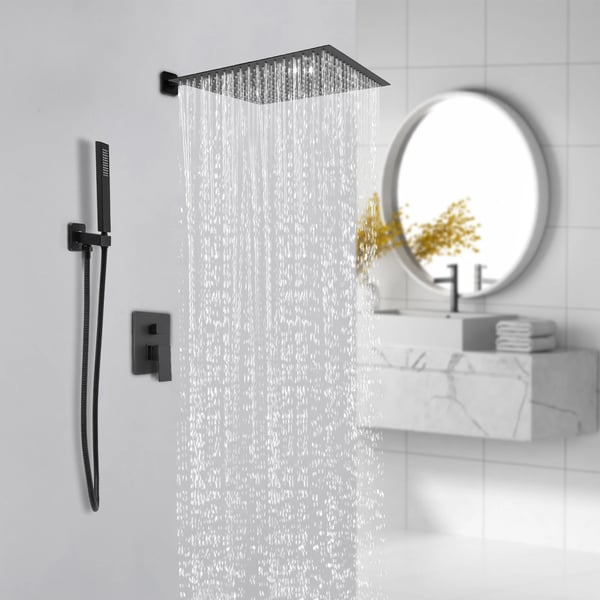 Duschset, Väggmonterad, Modern Design, Svart