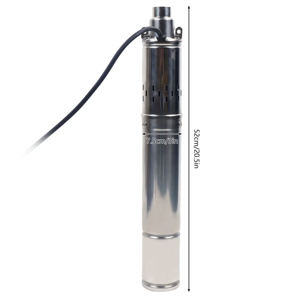 Dybbrøndspumpe, Rustfrit Stål Konstruktion, Høj Flow Rate,220V, EU