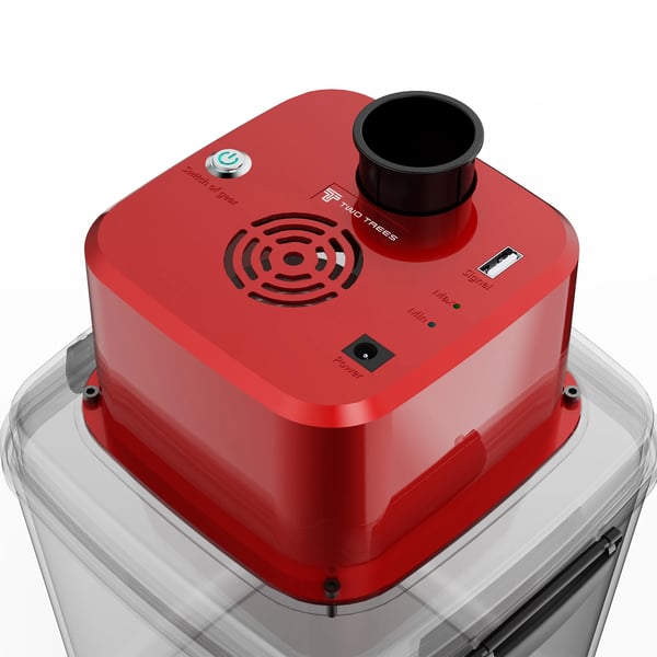 Støvsuger, børsteløs motor, 6000 Pa sugekraft, 2.8L støvpose, dimensioner 170mm x 170mm x 240mm, LED-lys