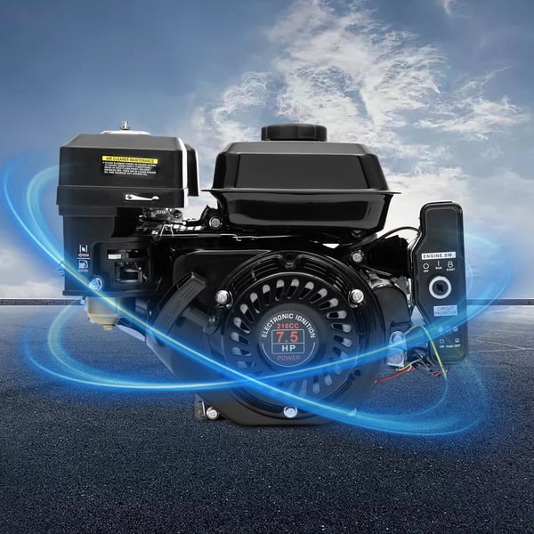 Gasmotor, 7,5 HK, 4-taktskraft,svart