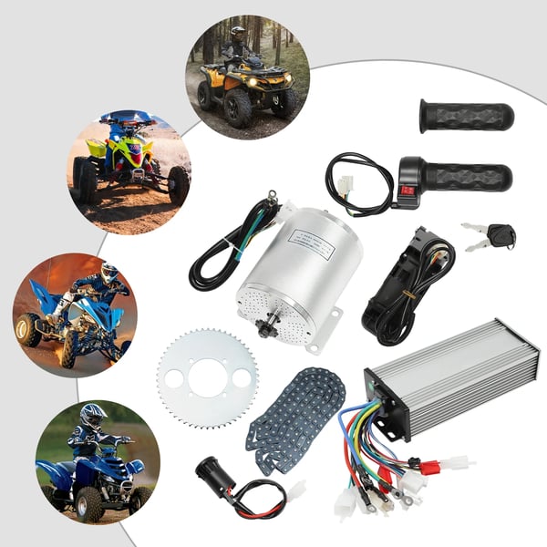 Børsteløs Motor Kit, 3000W Effekt, 48-72V Spænding, Nominel Hastighed 4900rpm, Nominelt Moment 5.4 N.m, Benafstand 11.7cm