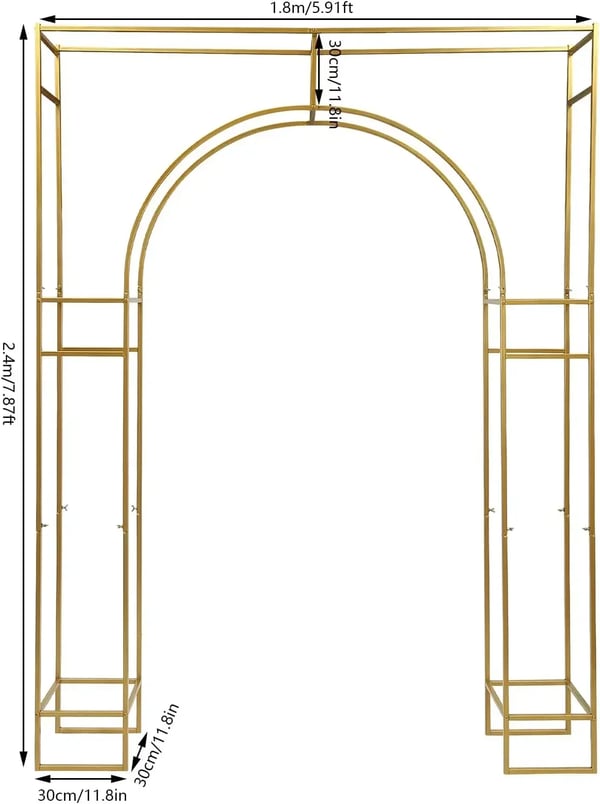 Bryllupsbue, Fritstående Design, Holdbar Konstruktion,Guld, M